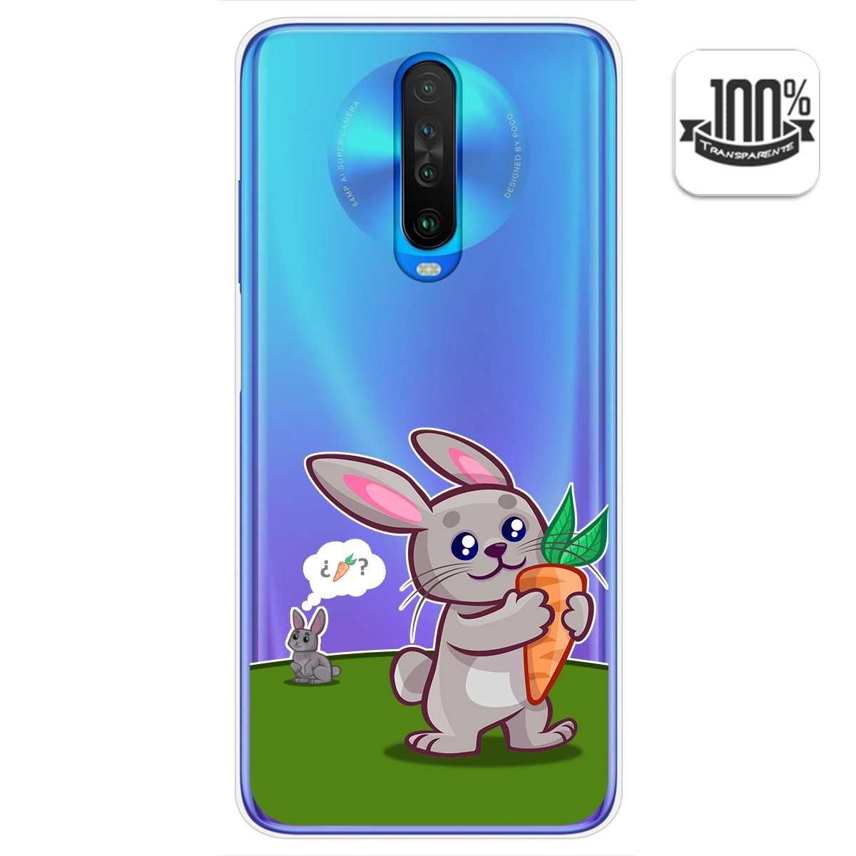 Funda Gel Transparente para Xiaomi Pocophone POCO X2 diseño Conejo Dibujos