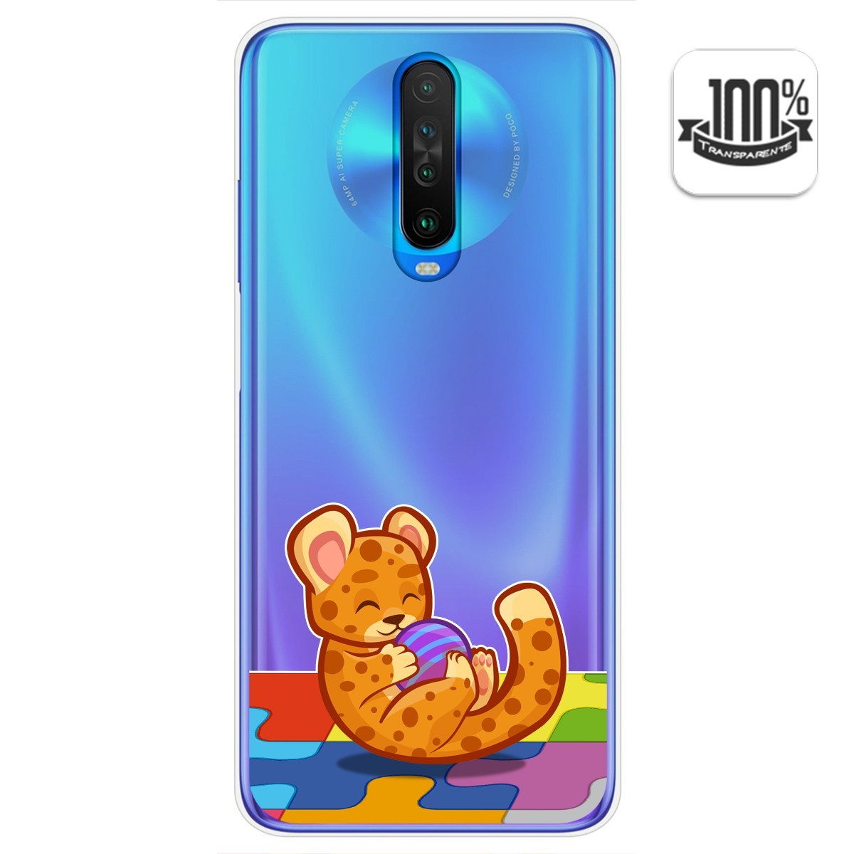 Funda Gel Transparente para Xiaomi Pocophone POCO X2 diseño Leopardo Dibujos