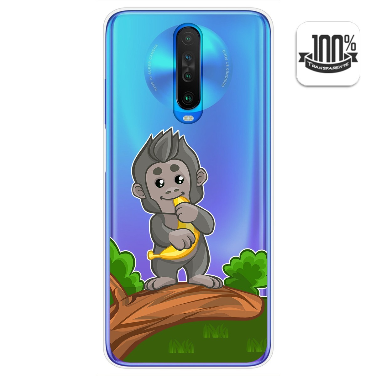 Funda Gel Transparente para Xiaomi Pocophone POCO X2 diseño Mono Dibujos