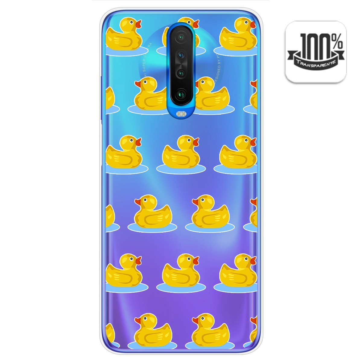 Funda Gel Transparente para Xiaomi Pocophone POCO X2 diseño Pato Dibujos