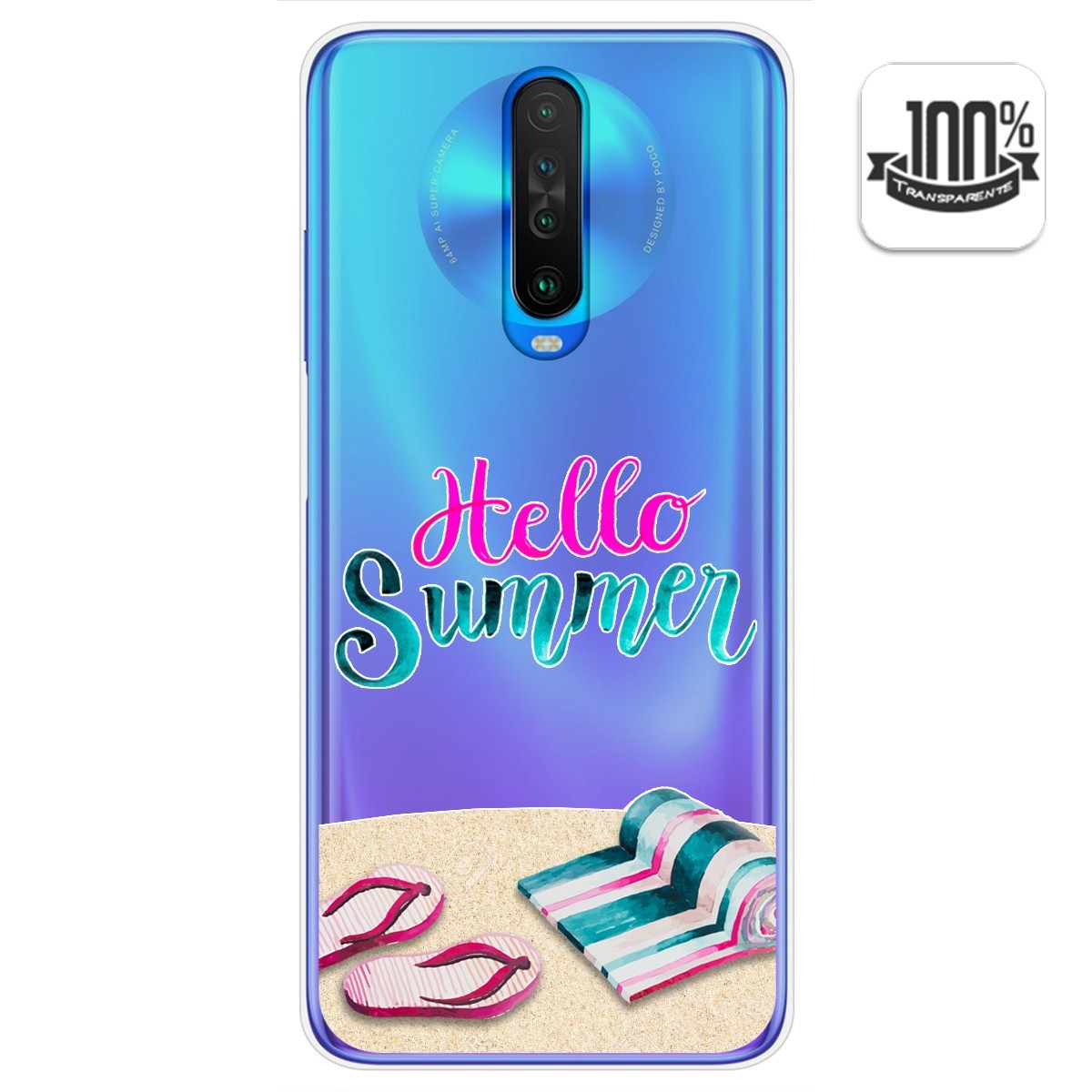 Funda Gel Transparente para Xiaomi Pocophone POCO X2 diseño Summer Dibujos