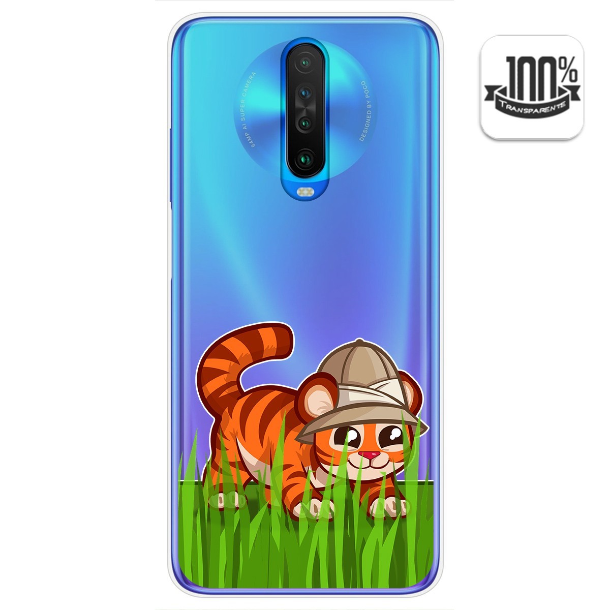 Funda Gel Transparente para Xiaomi Pocophone POCO X2 diseño Tigre Dibujos
