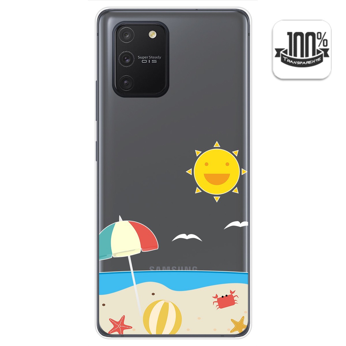 Funda Gel Transparente para Samsung Galaxy S10 Lite diseño Playa Dibujos