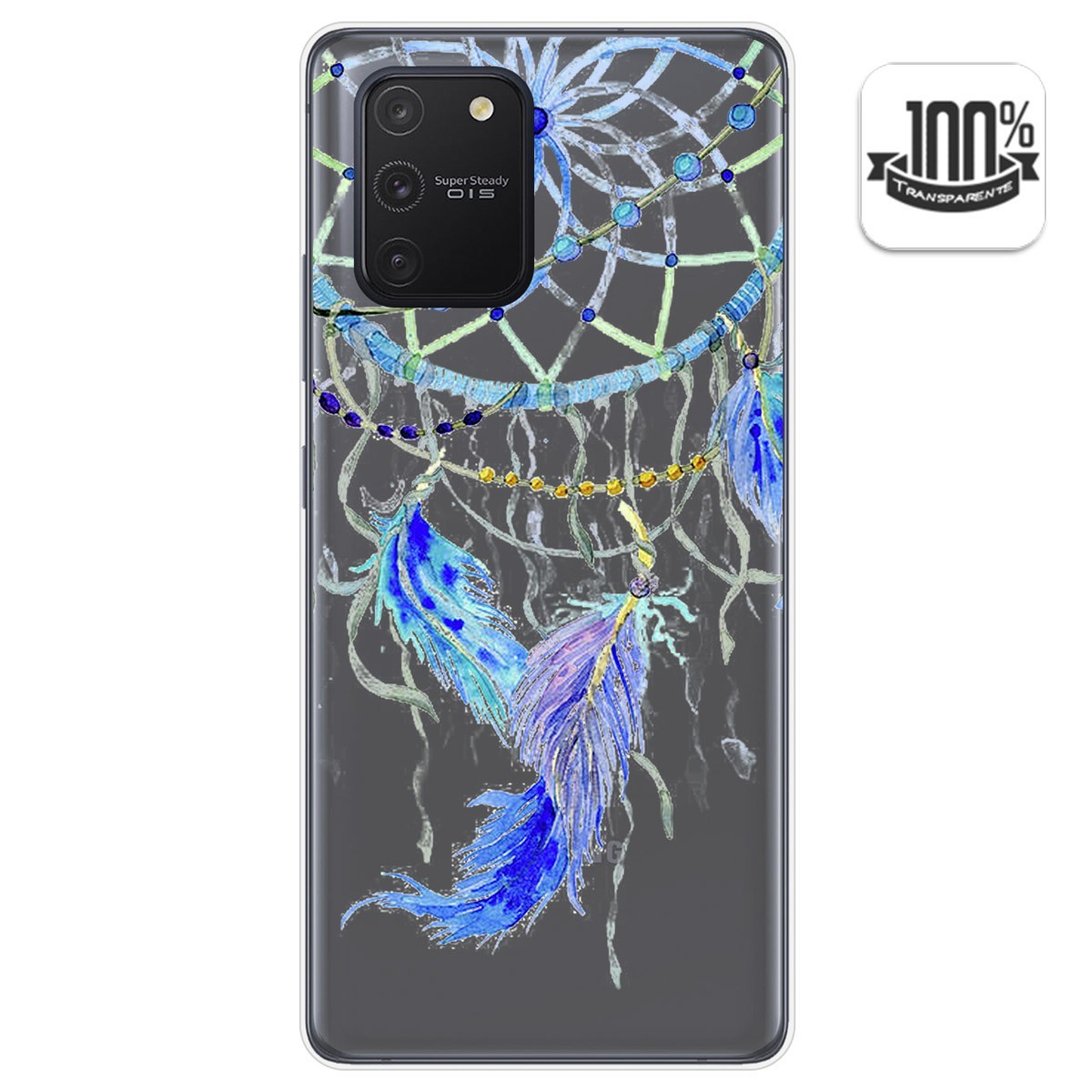 Funda Gel Transparente para Samsung Galaxy S10 Lite diseño Plumas Dibujos