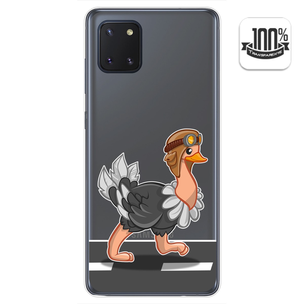 Funda Gel Transparente para Samsung Galaxy Note 10 Lite diseño Avestruz Dibujos