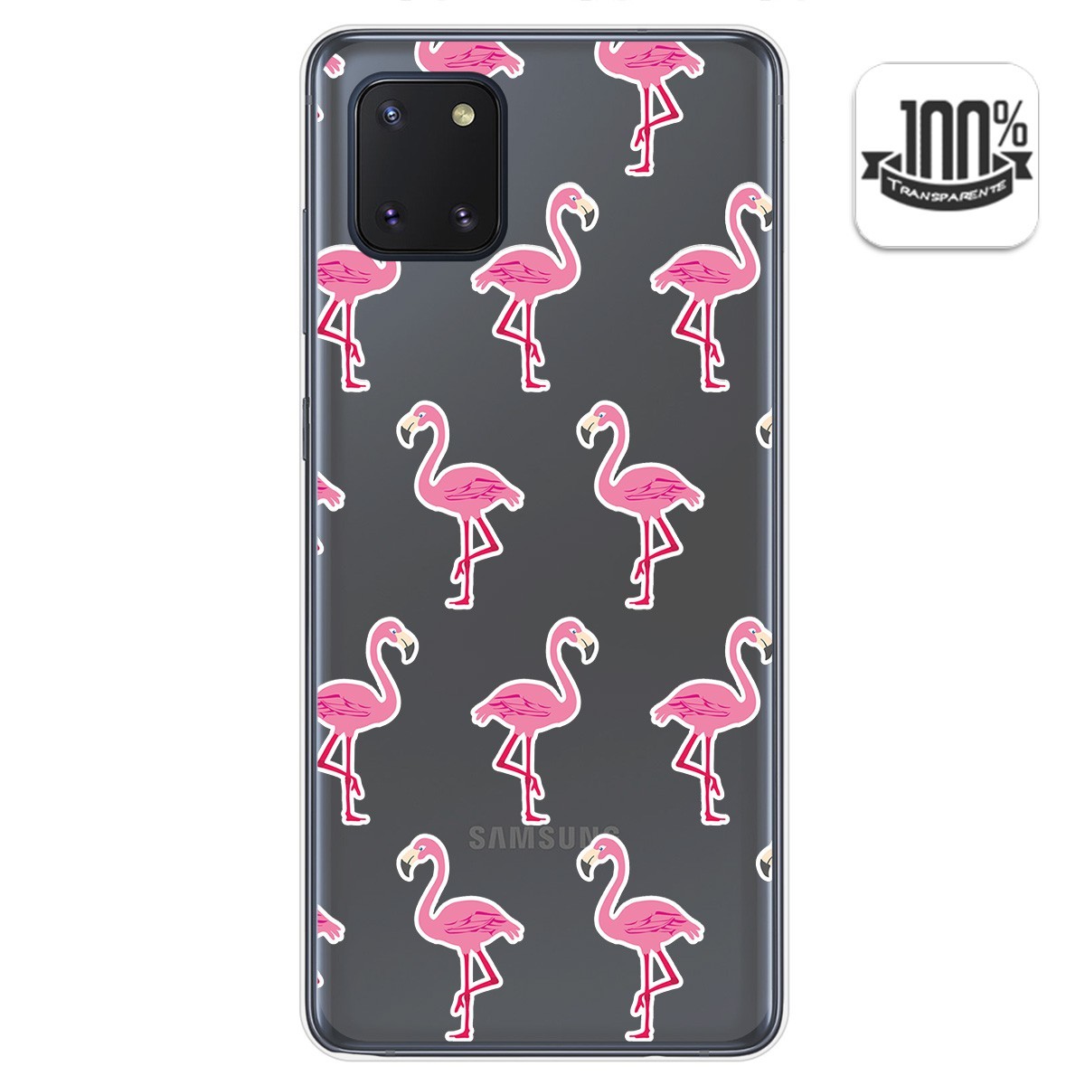 Funda Gel Transparente para Samsung Galaxy Note 10 Lite diseño Flamenco Dibujos
