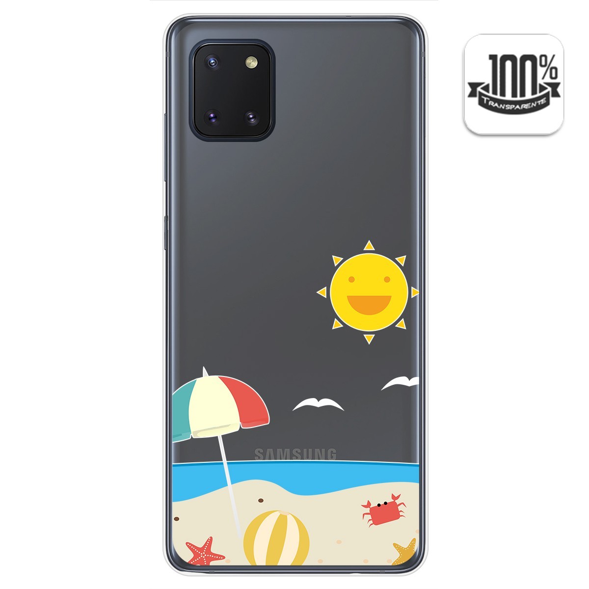Funda Gel Transparente para Samsung Galaxy Note 10 Lite diseño Playa Dibujos