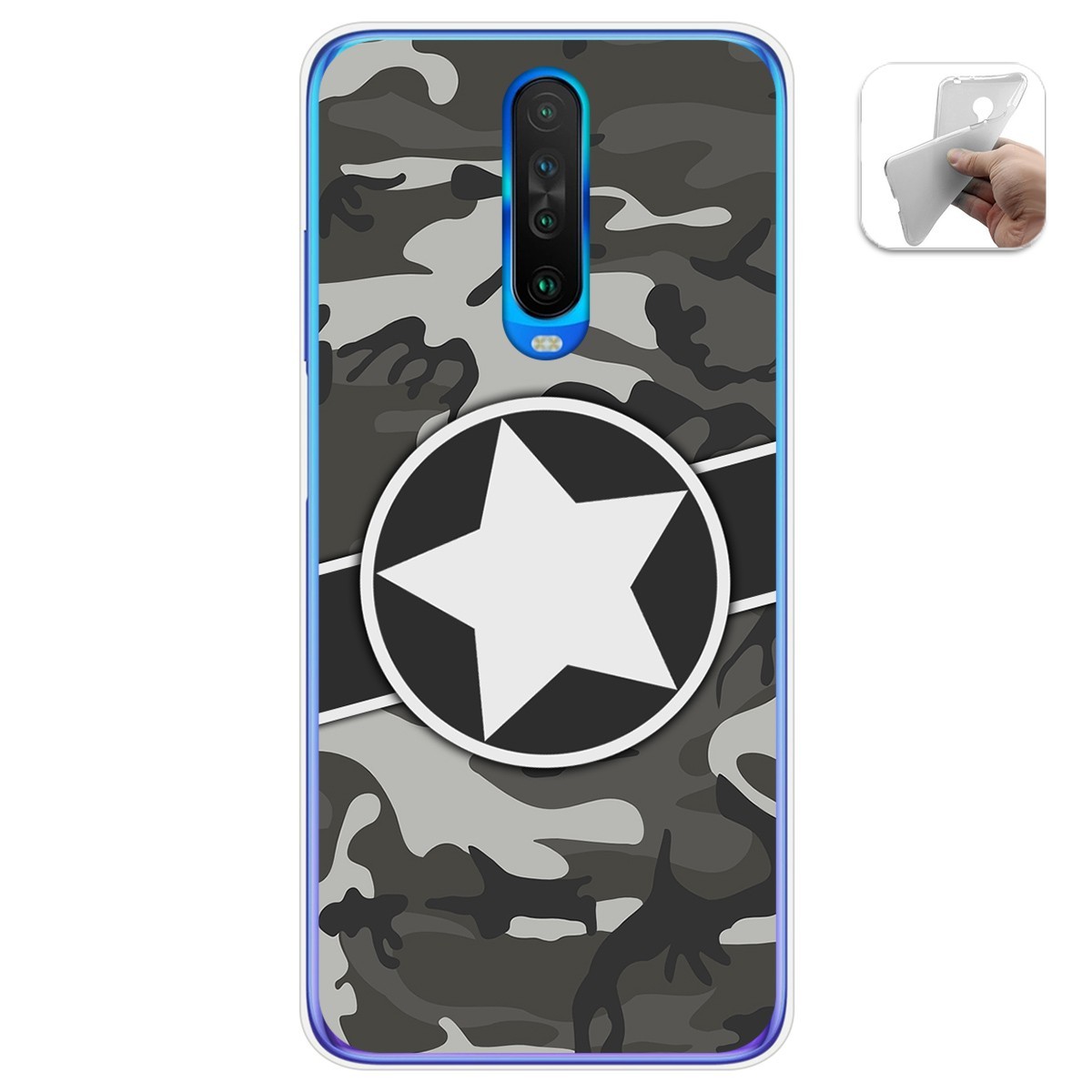 Funda Gel Tpu para Xiaomi Pocophone POCO X2 diseño Camuflaje 02 Dibujos