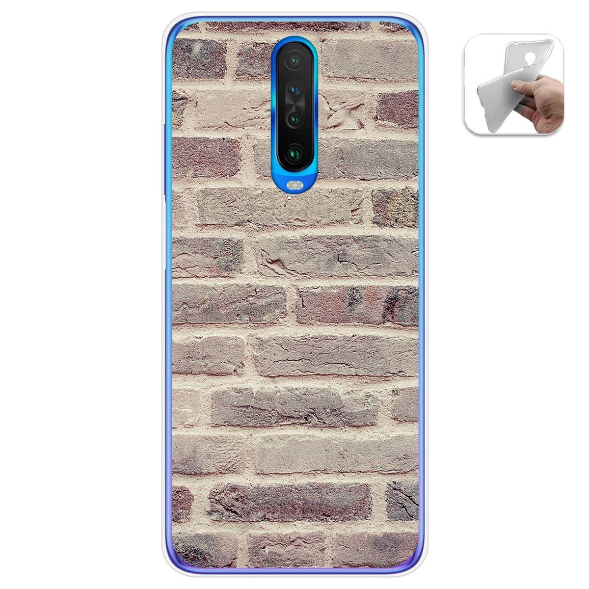 Funda Gel Tpu para Xiaomi Pocophone POCO X2 diseño Ladrillo 01 Dibujos