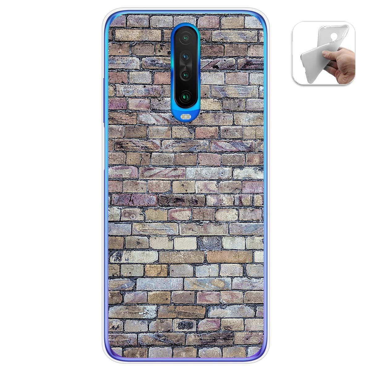 Funda Gel Tpu para Xiaomi Pocophone POCO X2 diseño Ladrillo 02 Dibujos