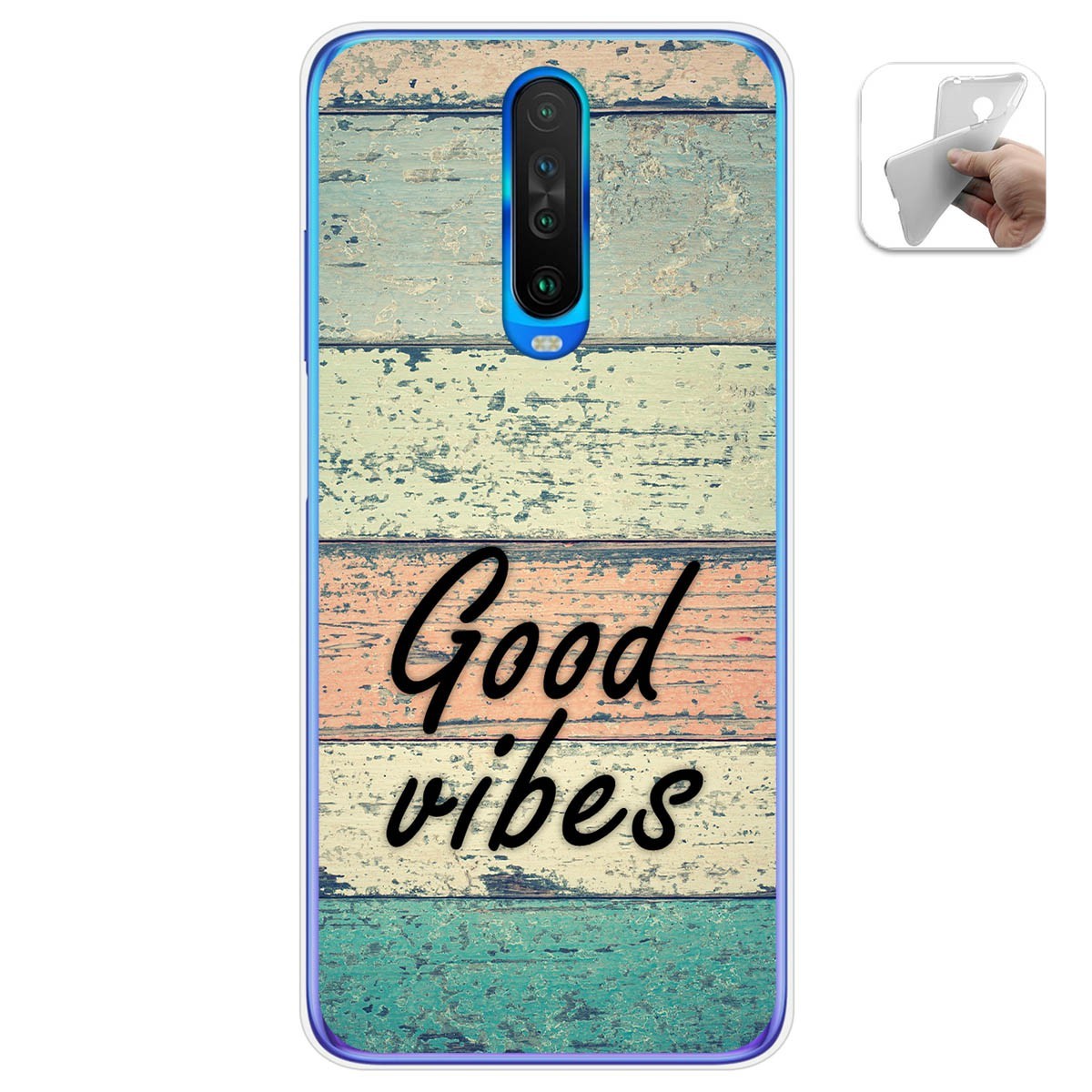 Funda Gel Tpu para Xiaomi Pocophone POCO X2 diseño Madera 01 Dibujos