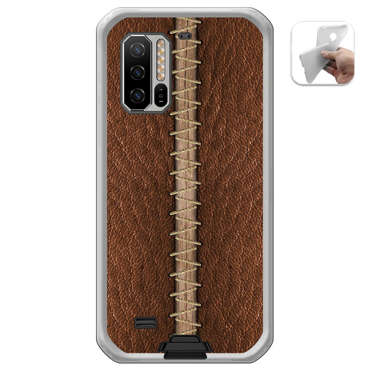 Funda Gel Tpu para Ulefone Armor 7 diseño Cuero 01 Dibujos