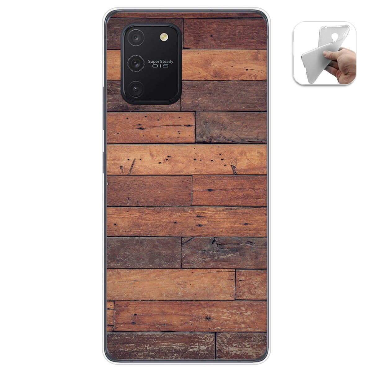 Funda Gel Tpu para Samsung Galaxy S10 Lite diseño Madera 03 Dibujos