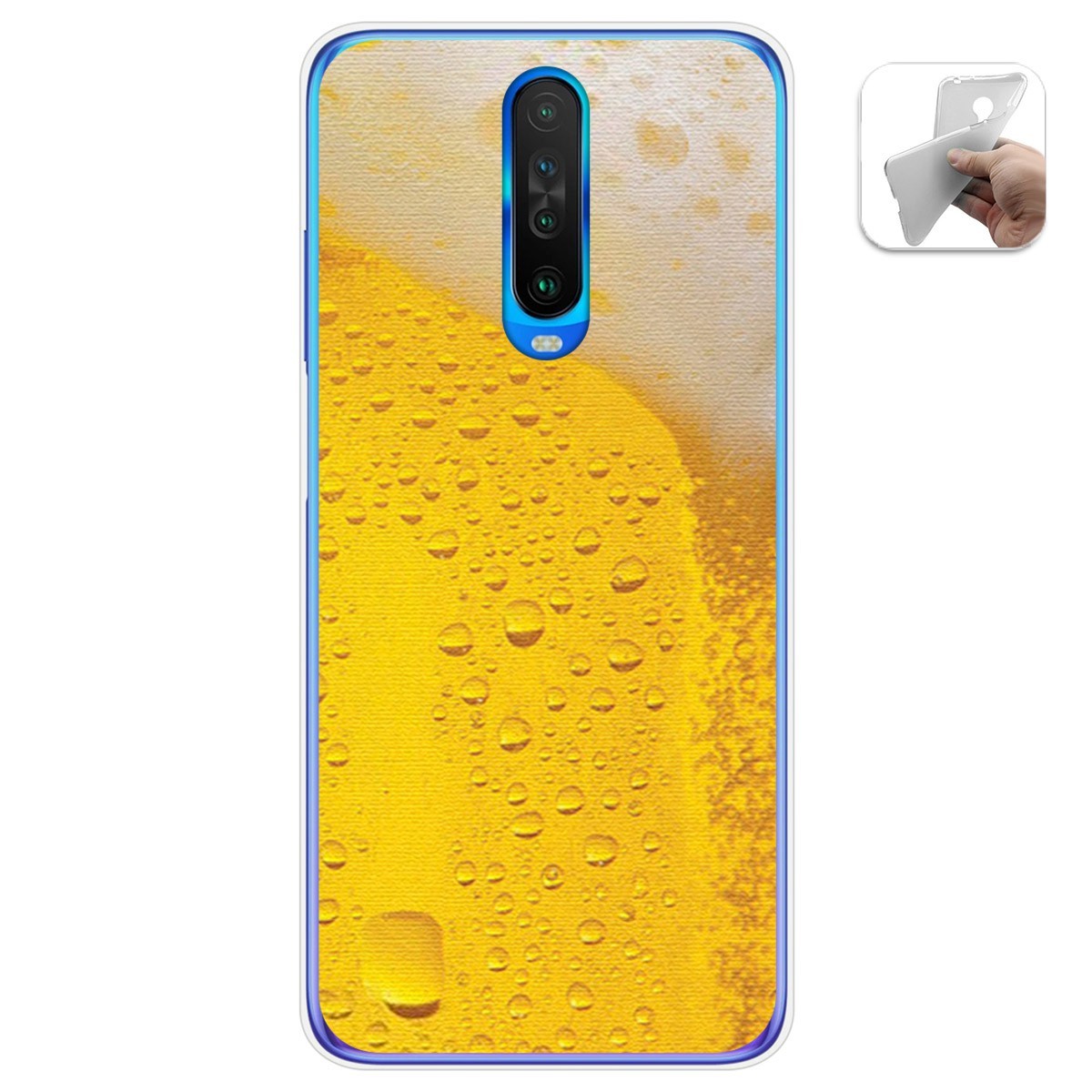 Funda Gel Tpu para Xiaomi Pocophone POCO X2 diseño Cerveza Dibujos