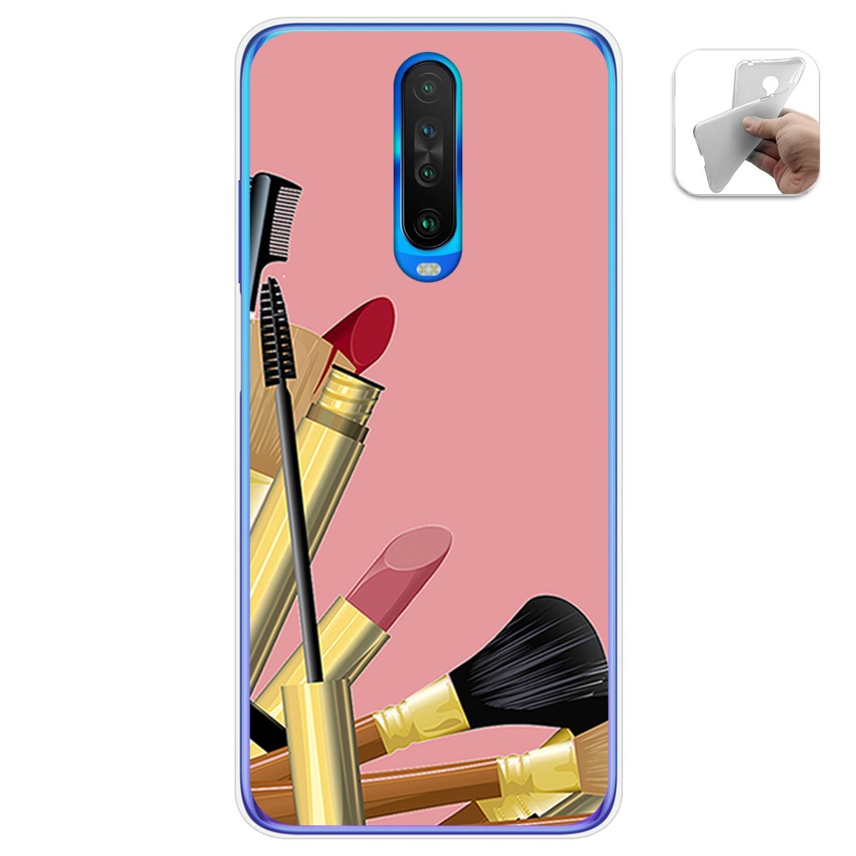 Funda Gel Tpu para Xiaomi Pocophone POCO X2 diseño Brochas Dibujos