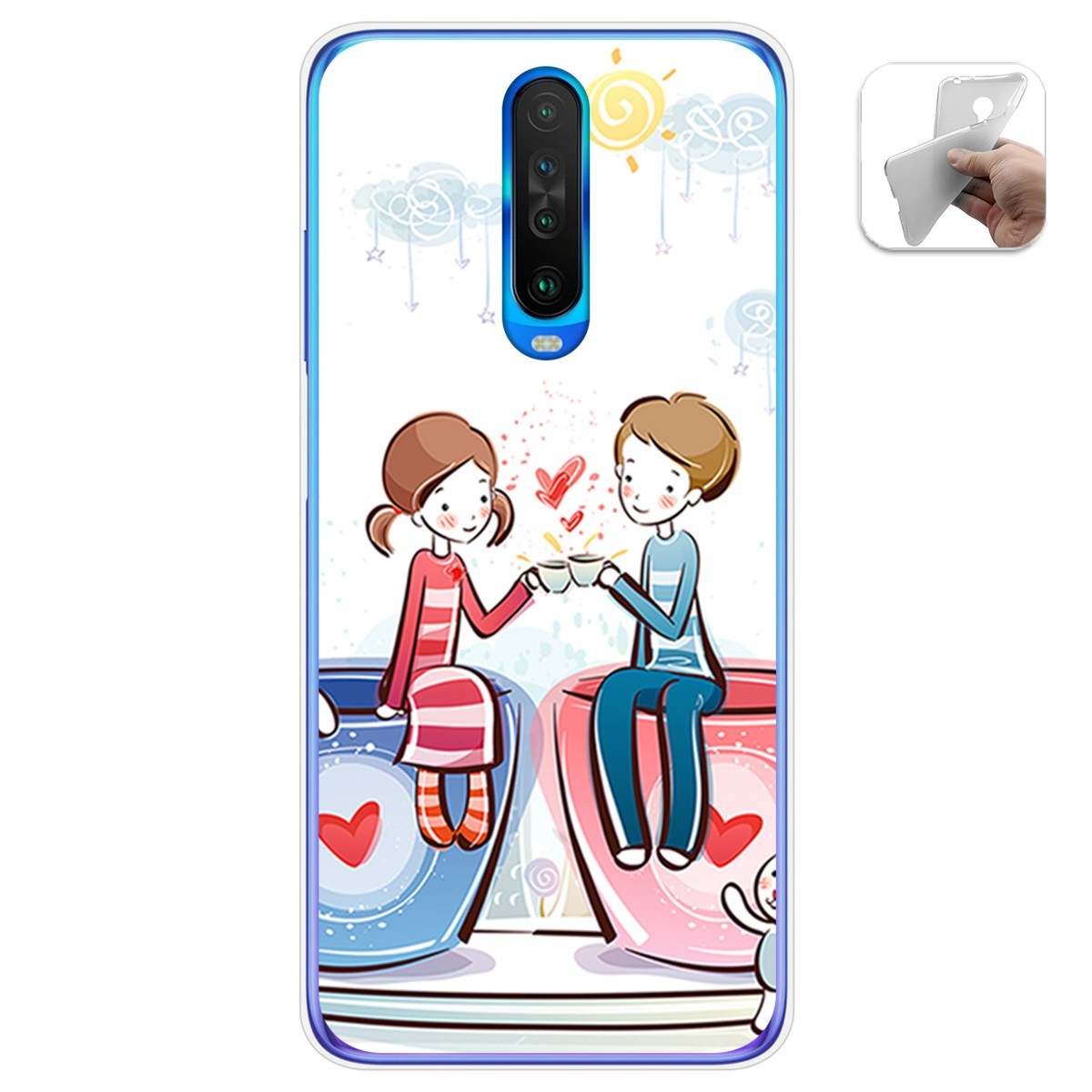 Funda Gel Tpu para Xiaomi Pocophone POCO X2 diseño Café Dibujos