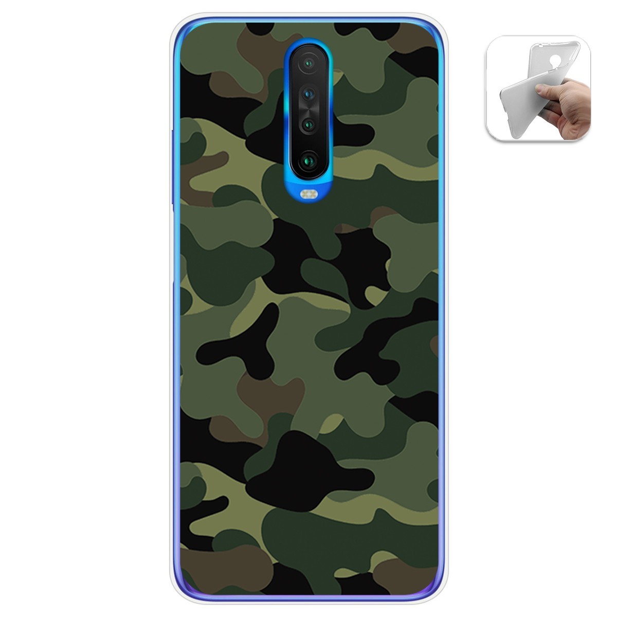 Funda Gel Tpu para Xiaomi Pocophone POCO X2 diseño Camuflaje Dibujos