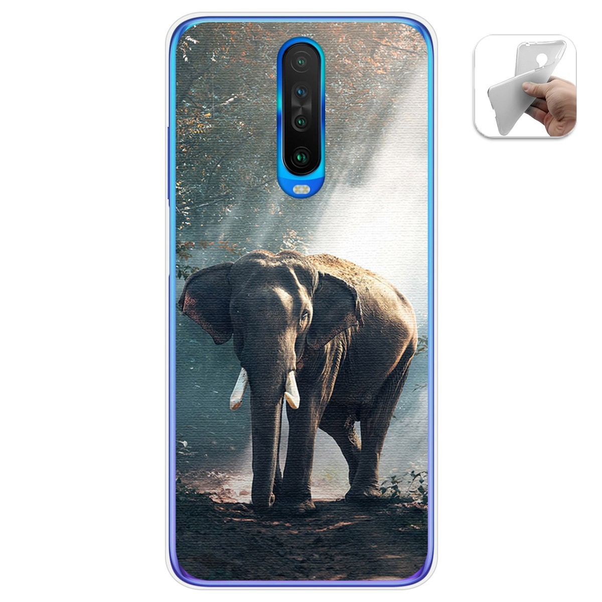 Funda Gel Tpu para Xiaomi Pocophone POCO X2 diseño Elefante Dibujos