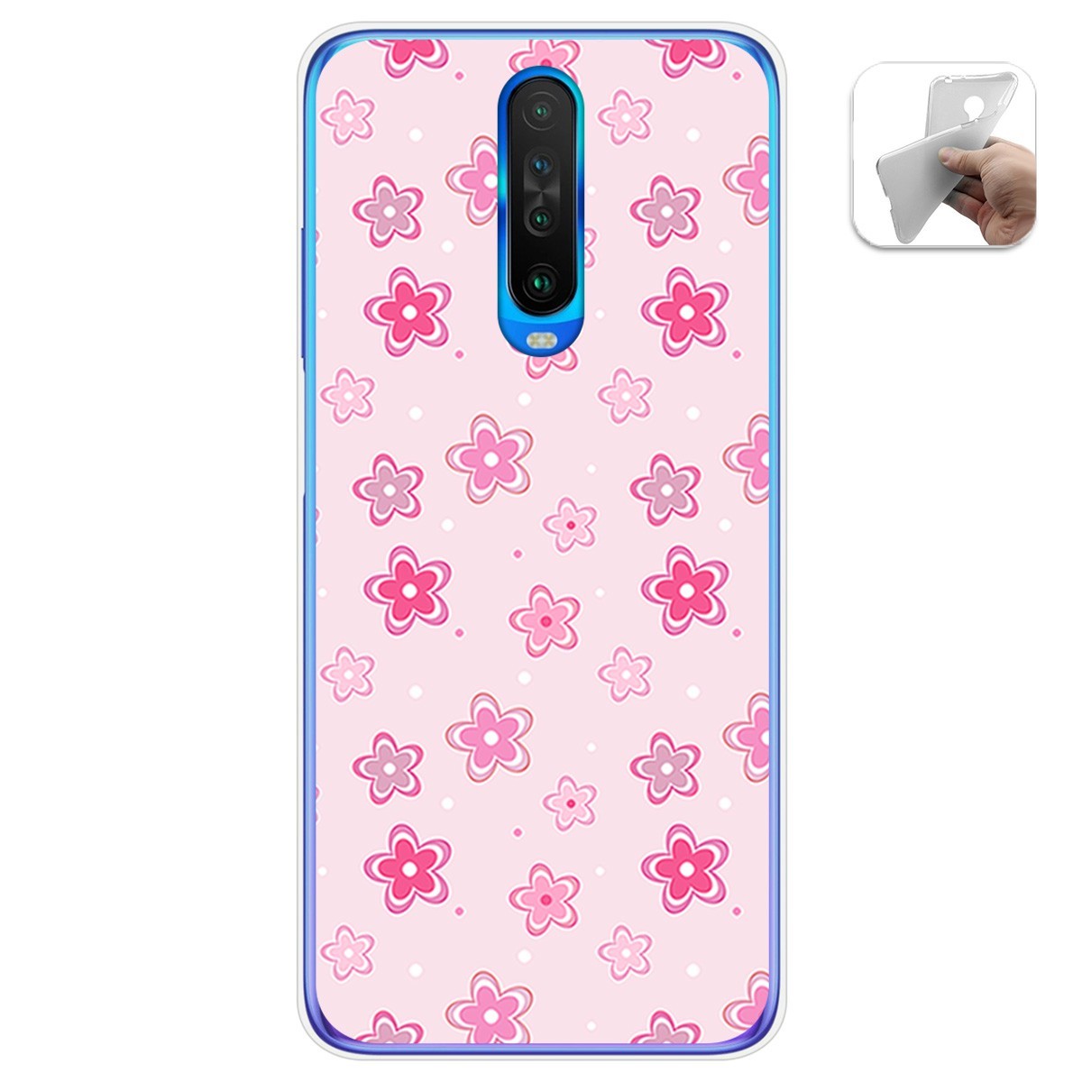 Funda Gel Tpu para Xiaomi Pocophone POCO X2 diseño Flores Dibujos