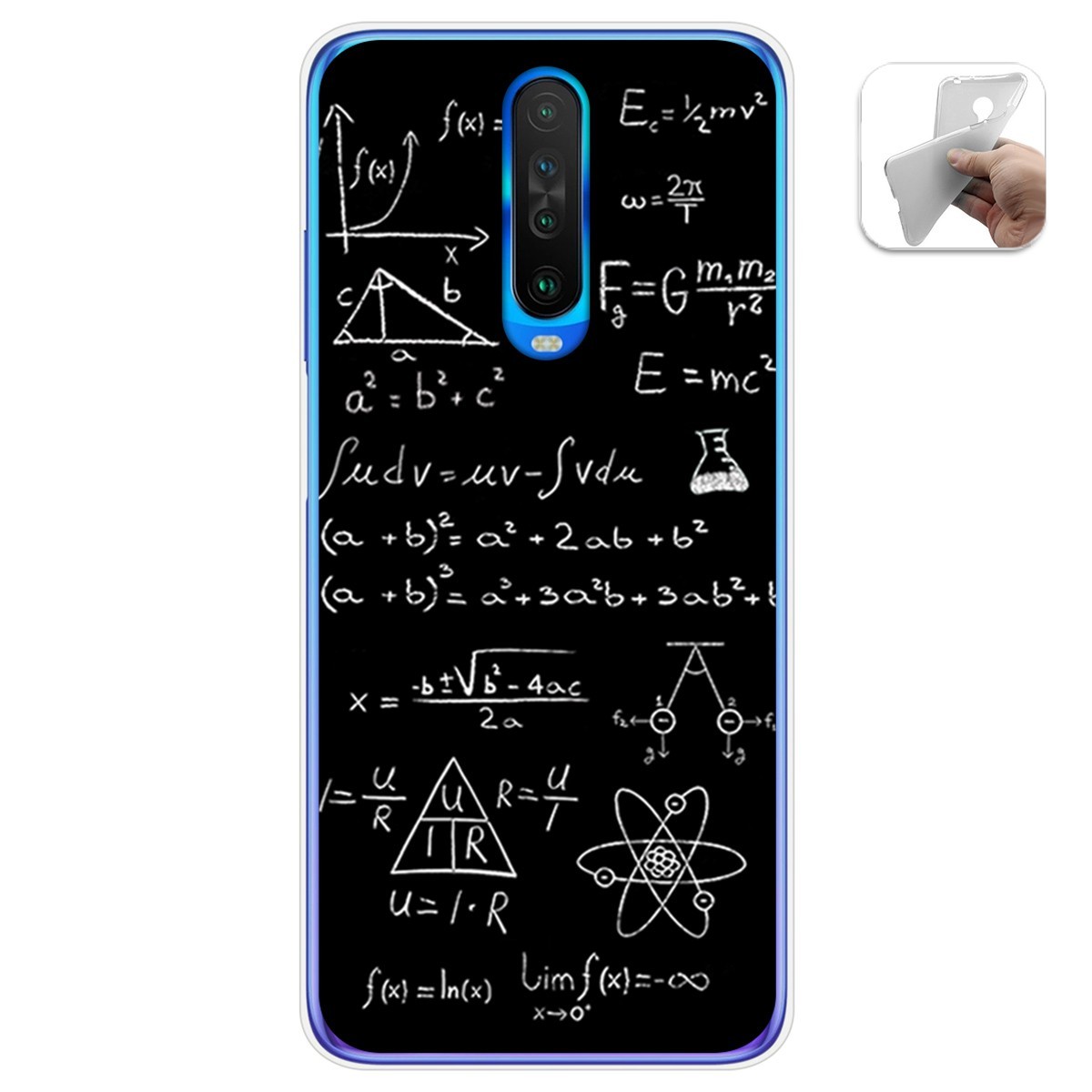 Funda Gel Tpu para Xiaomi Pocophone POCO X2 diseño Formulas Dibujos
