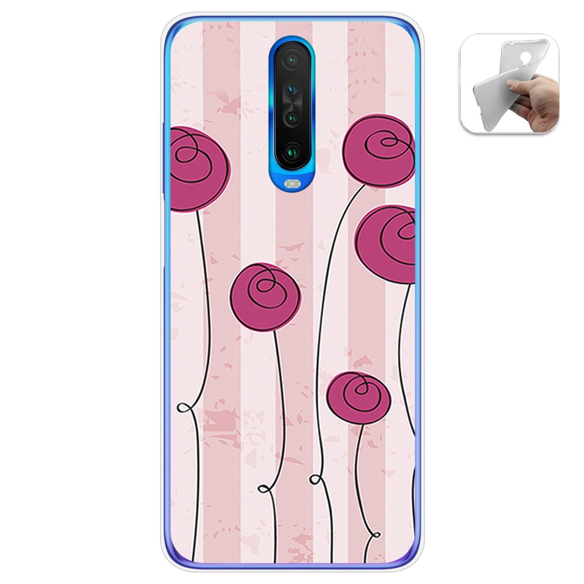 Funda Gel Tpu para Xiaomi Pocophone POCO X2 diseño Flores Vintage Dibujos