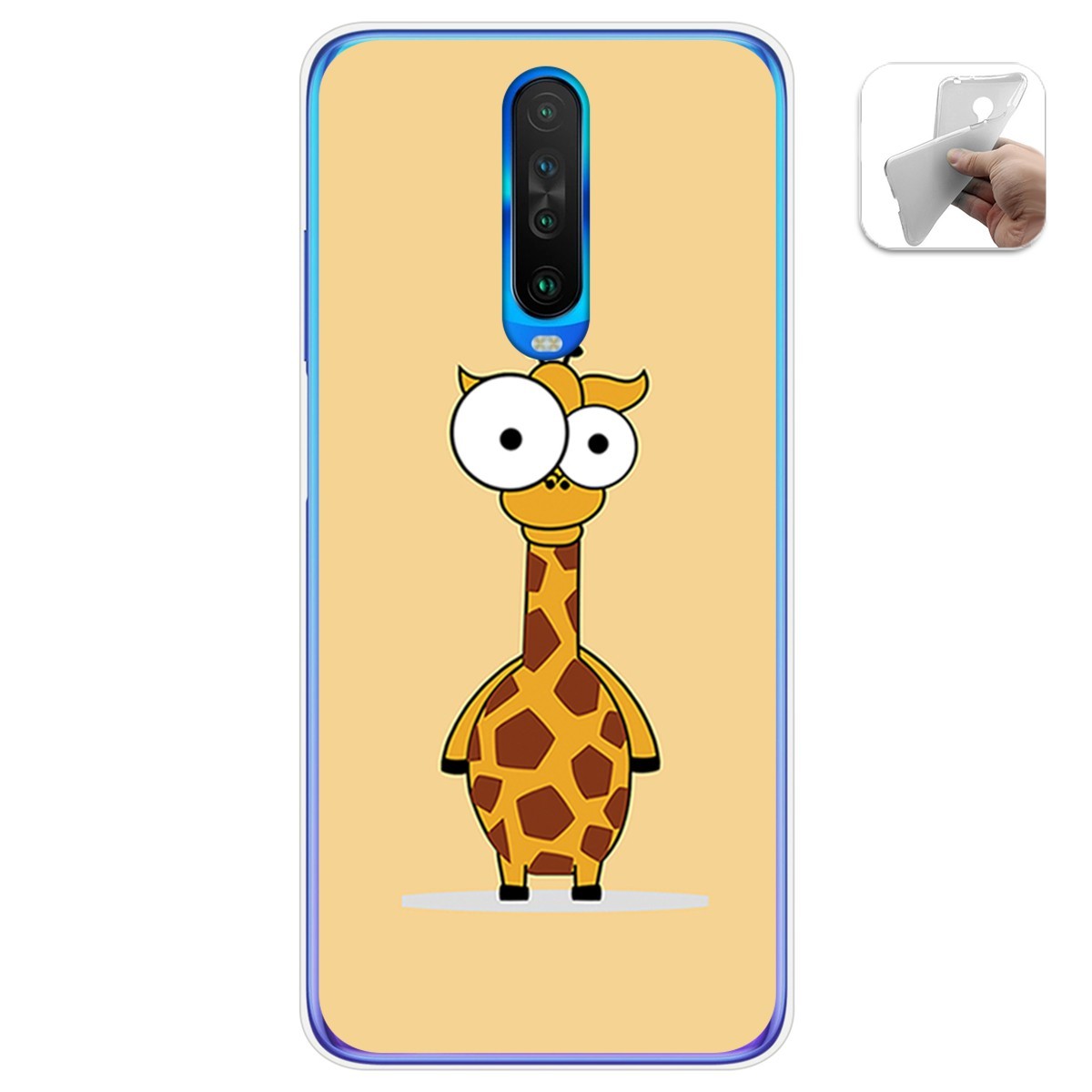 Funda Gel Tpu para Xiaomi Pocophone POCO X2 diseño Jirafa Dibujos