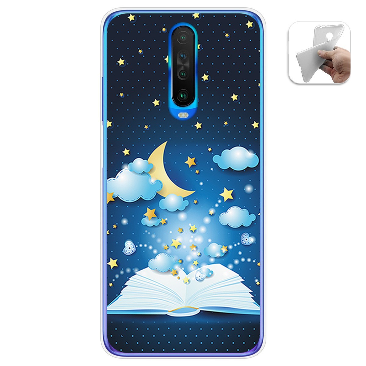 Funda Gel Tpu para Xiaomi Pocophone POCO X2 diseño Libro Cuentos Dibujos