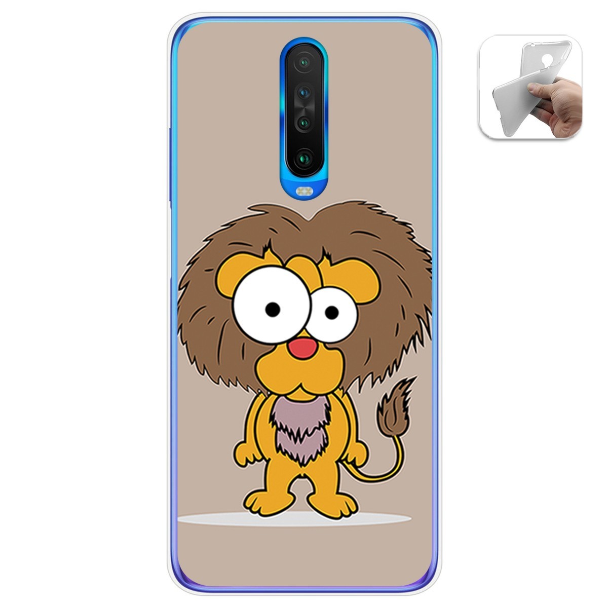 Funda Gel Tpu para Xiaomi Pocophone POCO X2 diseño Leon Dibujos