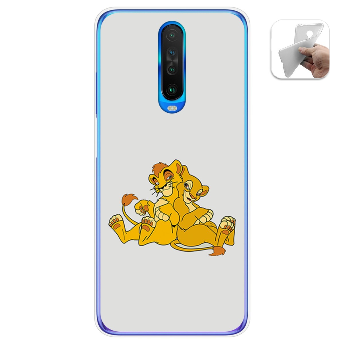 Funda Gel Tpu para Xiaomi Pocophone POCO X2 diseño Leones Dibujos