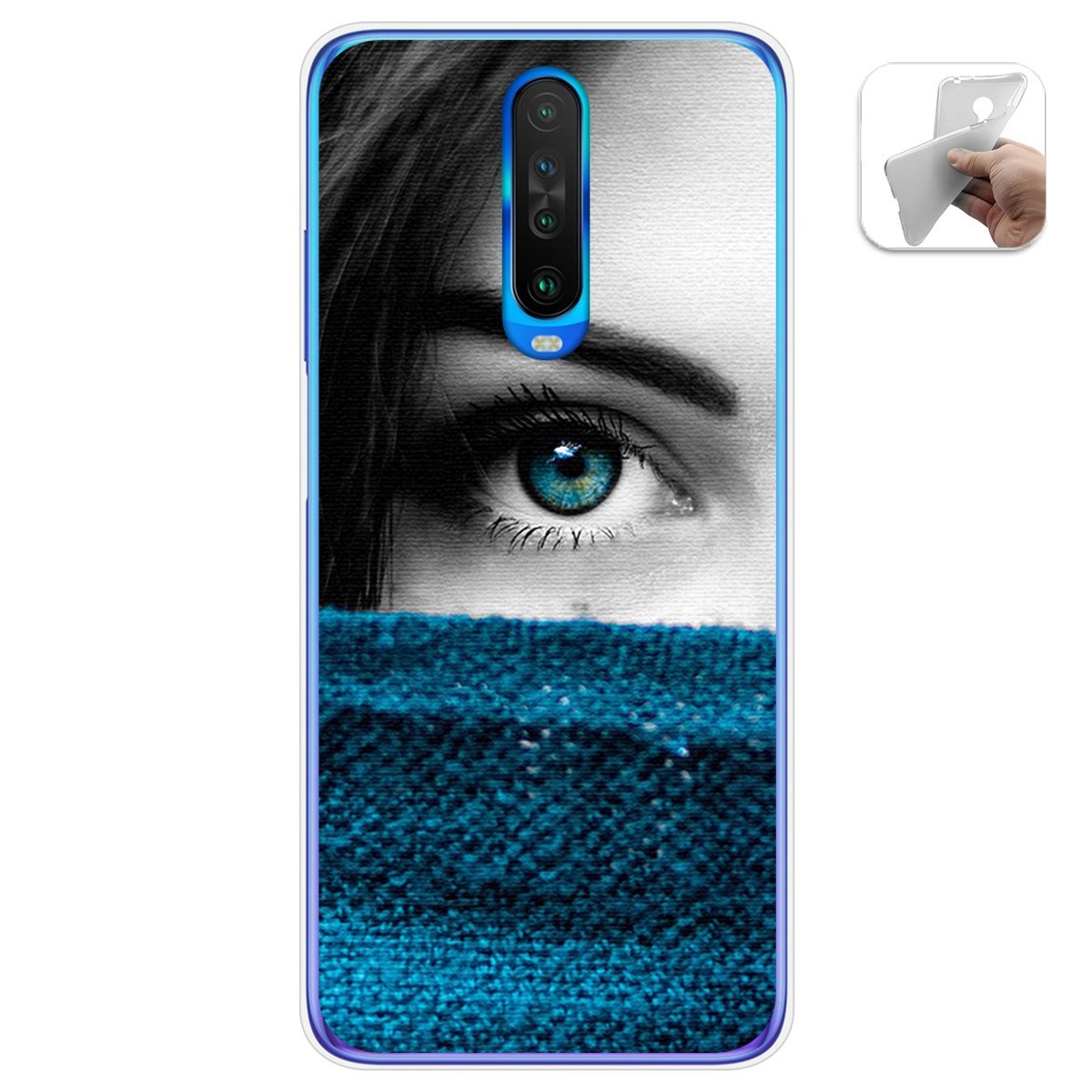 Funda Gel Tpu para Xiaomi Pocophone POCO X2 diseño Ojo Dibujos
