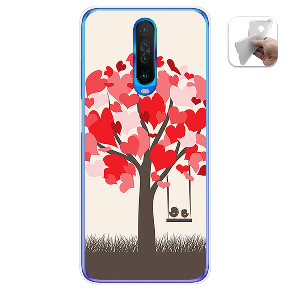 Funda Gel Tpu para Xiaomi Pocophone POCO X2 diseño Pajaritos Dibujos