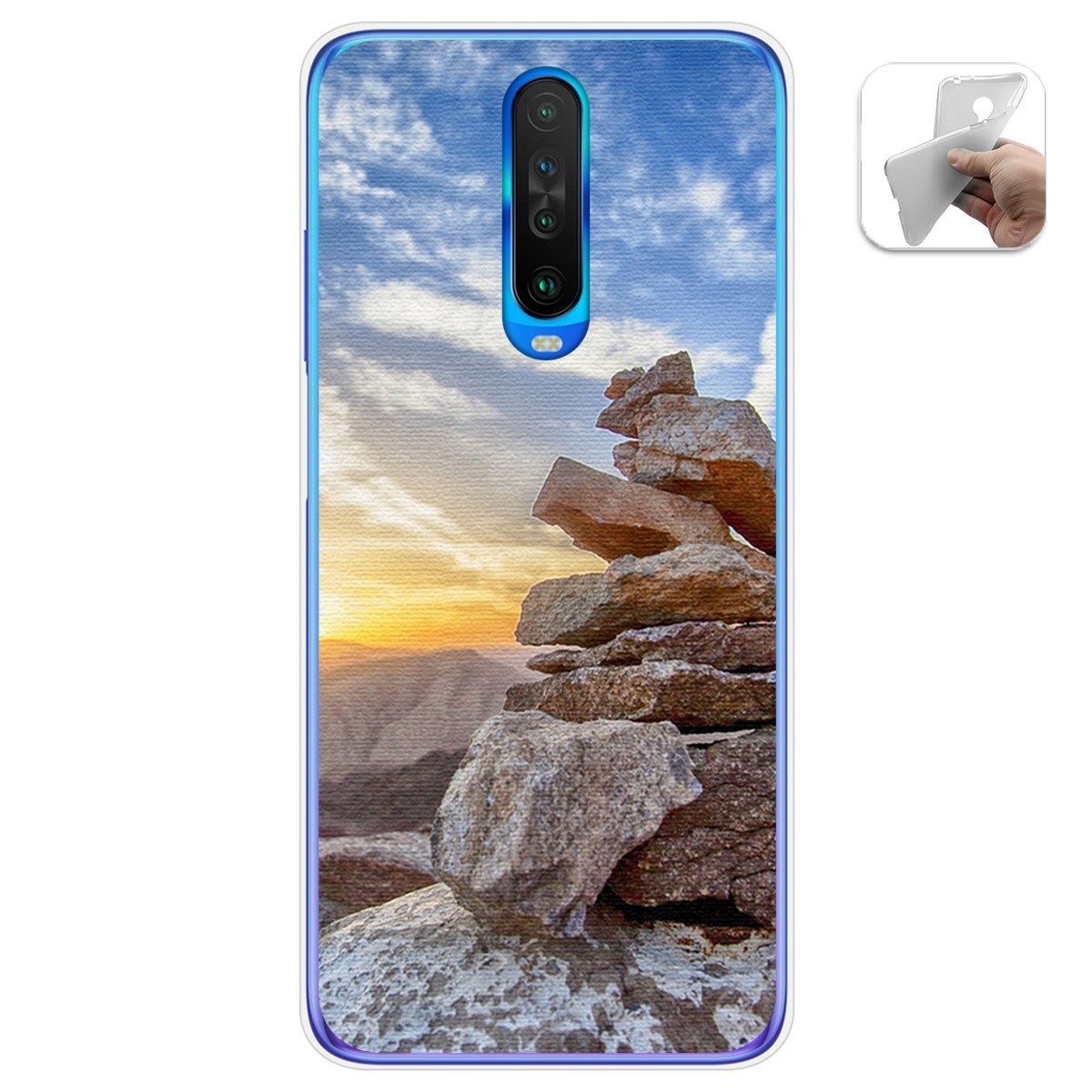 Funda Gel Tpu para Xiaomi Pocophone POCO X2 diseño Sunset Dibujos