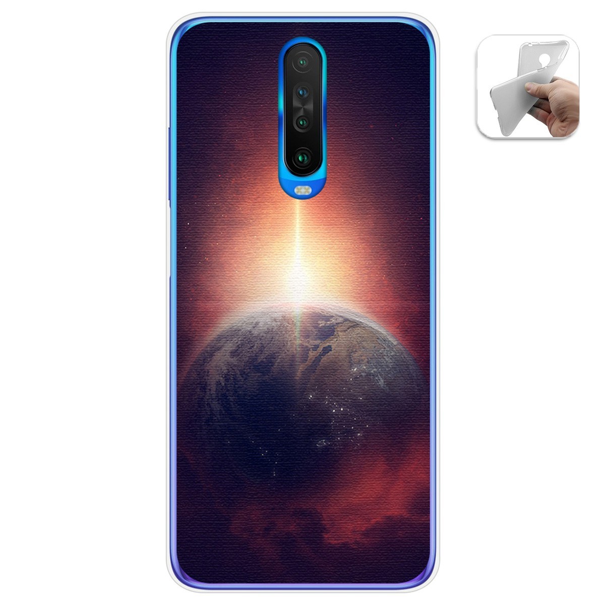 Funda Gel Tpu para Xiaomi Pocophone POCO X2 diseño Tierra Dibujos