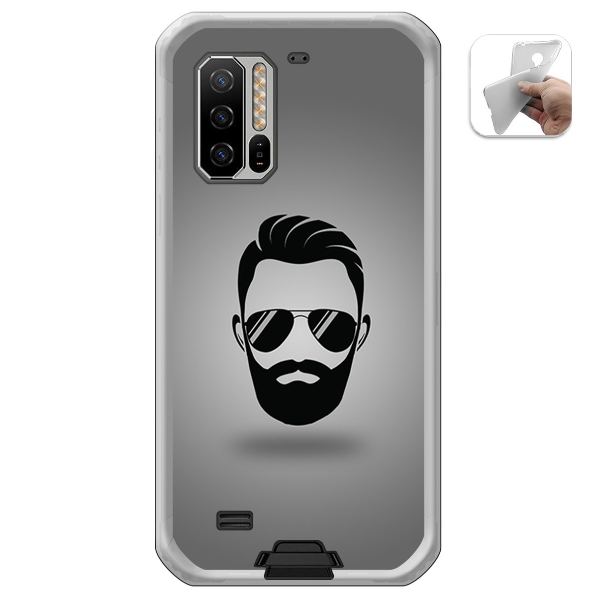 Funda Gel Tpu para Ulefone Armor 7 diseño Barba Dibujos