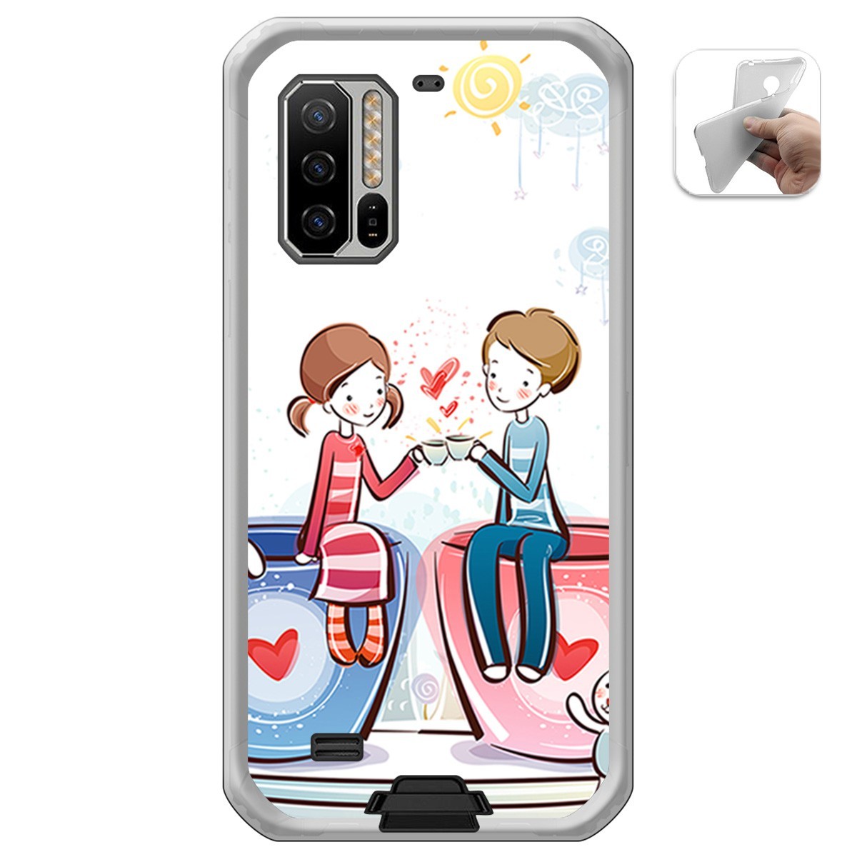 Funda Gel Tpu para Ulefone Armor 7 diseño Café Dibujos