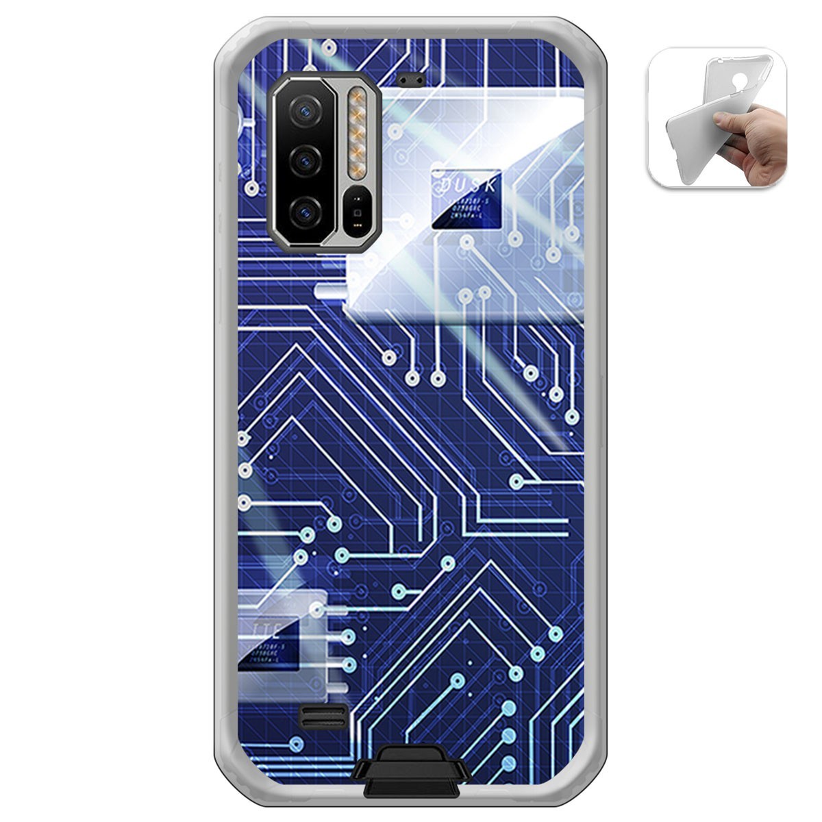 Funda Gel Tpu para Ulefone Armor 7 diseño Circuito Dibujos