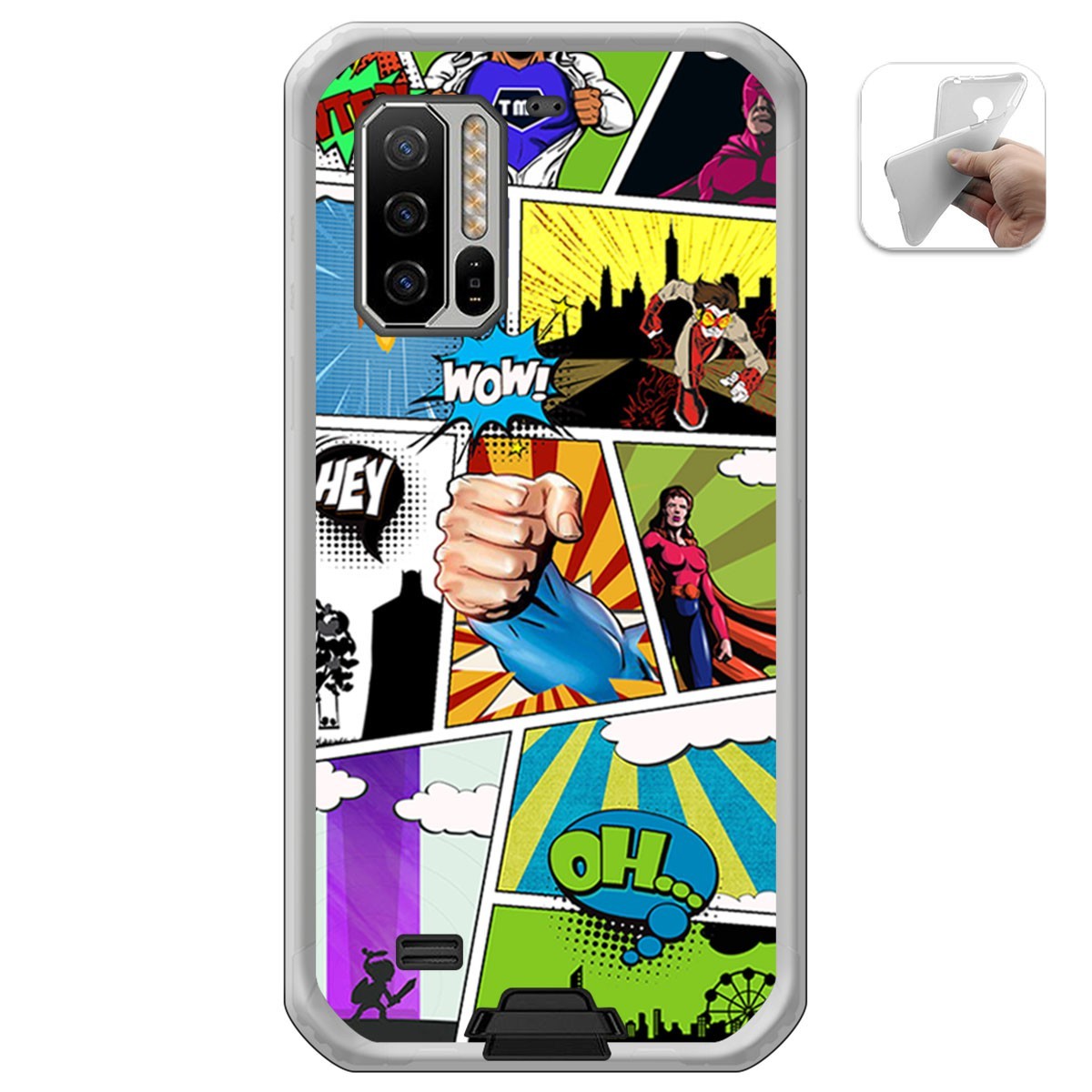 Funda Gel Tpu para Ulefone Armor 7 diseño Comic Dibujos