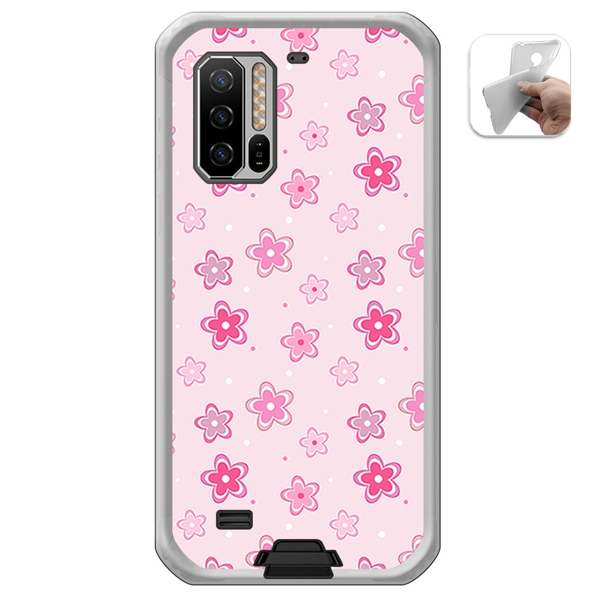 Funda Gel Tpu para Ulefone Armor 7 diseño Flores Dibujos