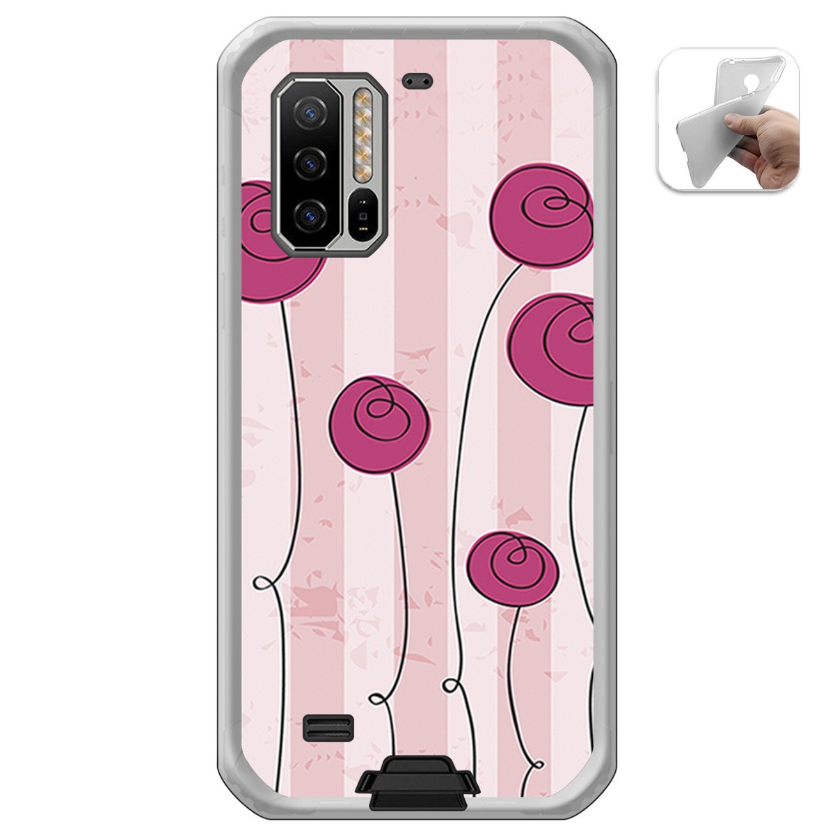 Funda Gel Tpu para Ulefone Armor 7 diseño Flores Vintage Dibujos
