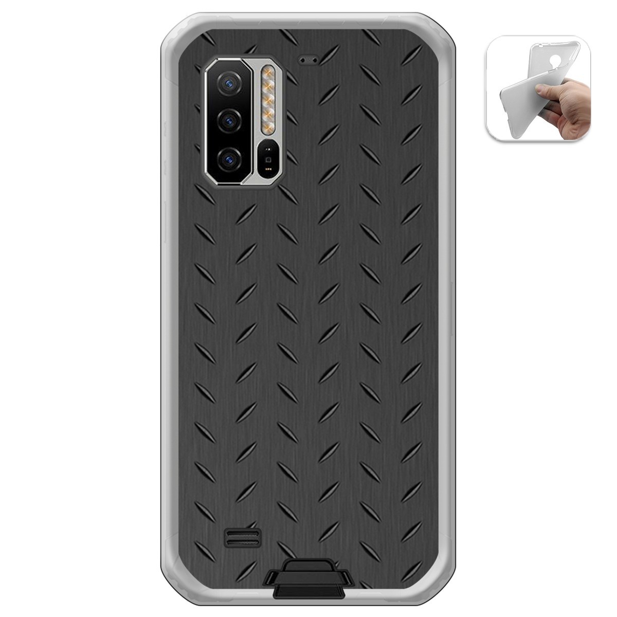 Funda Gel Tpu para Ulefone Armor 7 diseño Metal Dibujos