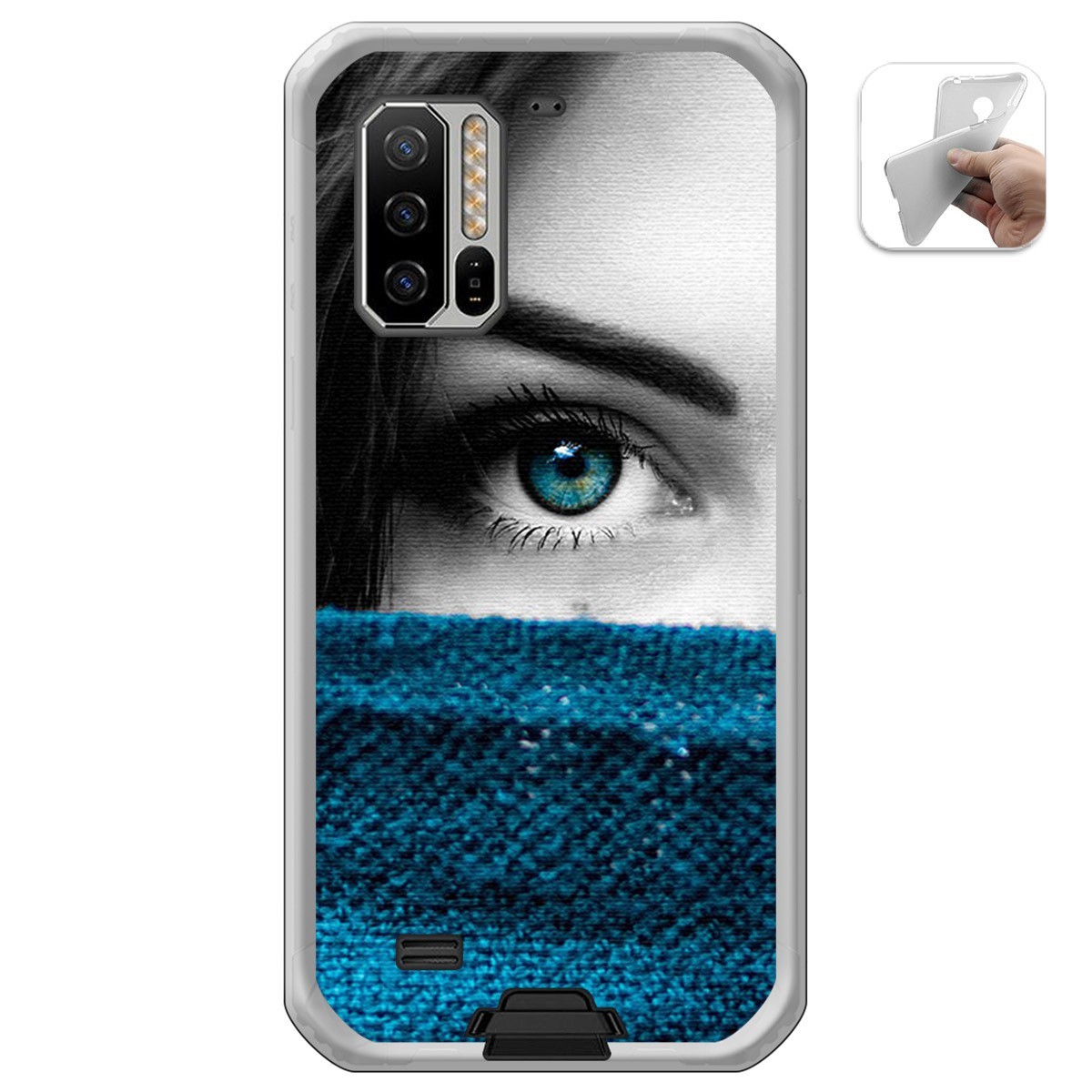 Funda Gel Tpu para Ulefone Armor 7 diseño Ojo Dibujos
