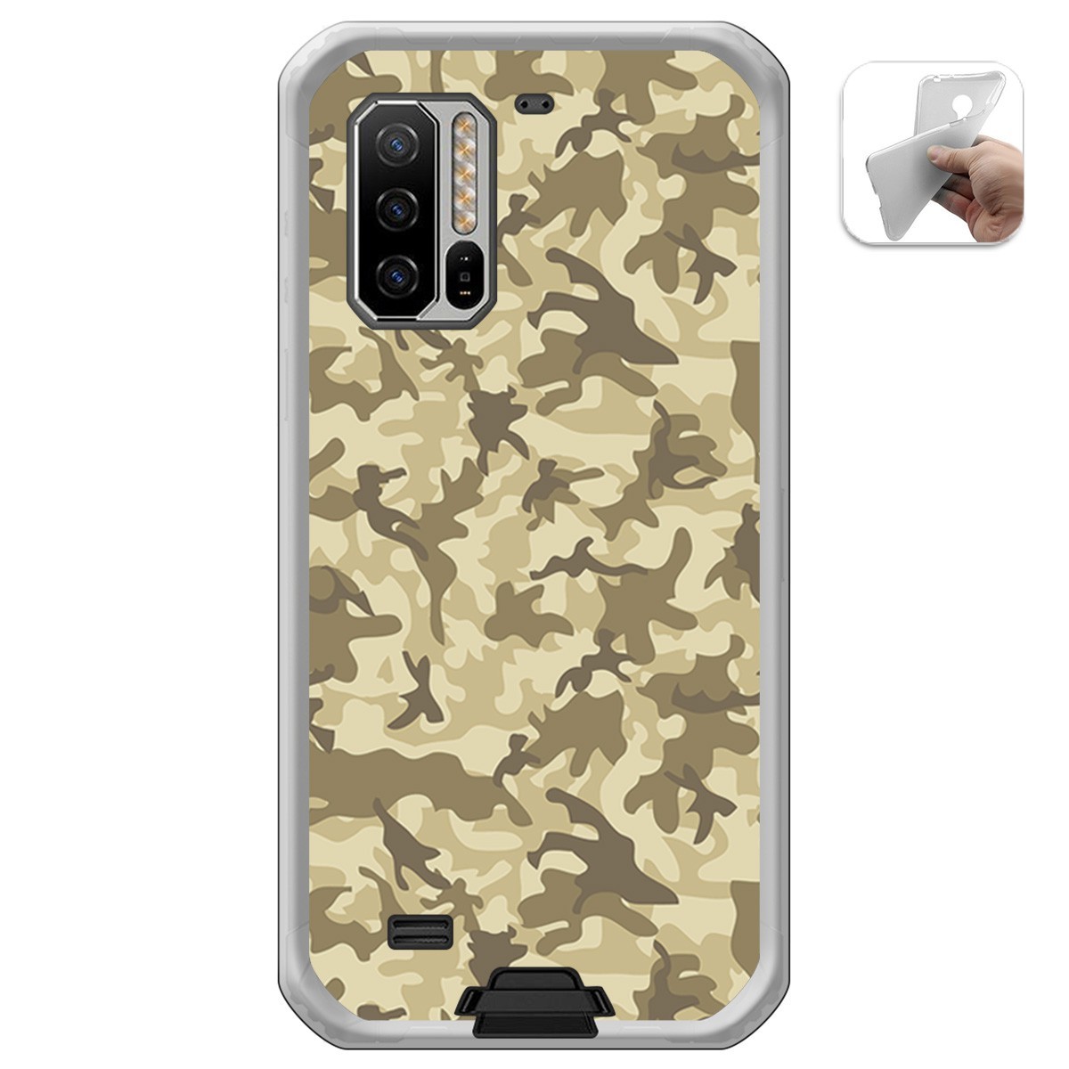 Funda Gel Tpu para Ulefone Armor 7 diseño Sand Camuflaje Dibujos