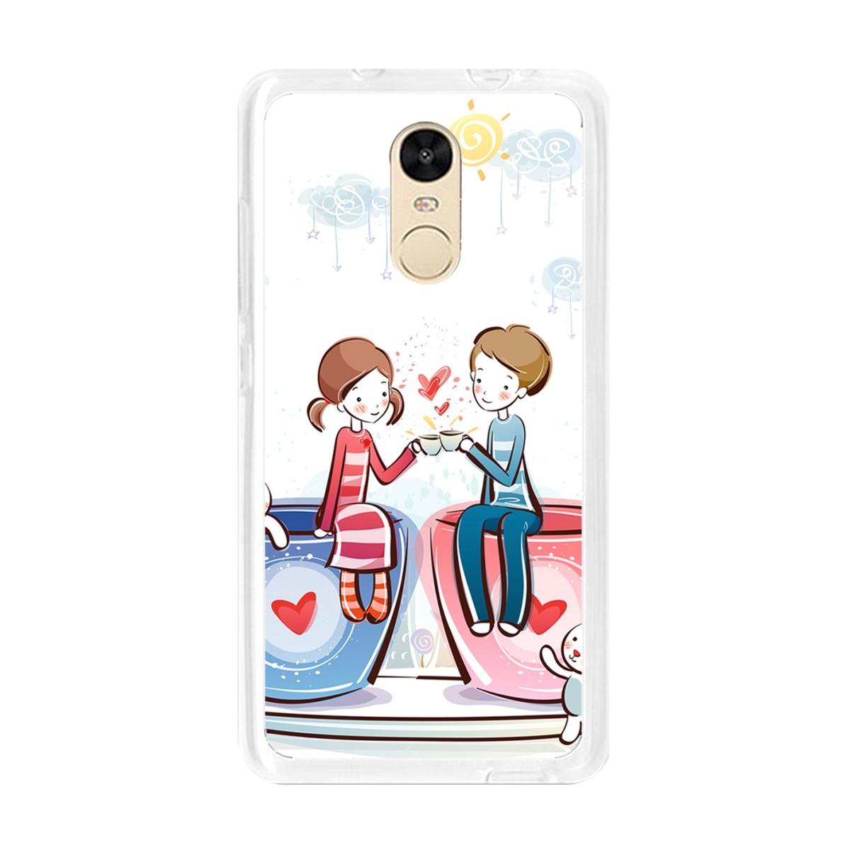 Funda Gel Tpu para Xiaomi Redmi Note 4  / Note 4 Pro Diseño Cafe Dibujos