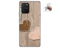 Funda Gel Tpu para Samsung Galaxy S10 Lite diseño Corazones Madera Dibujos