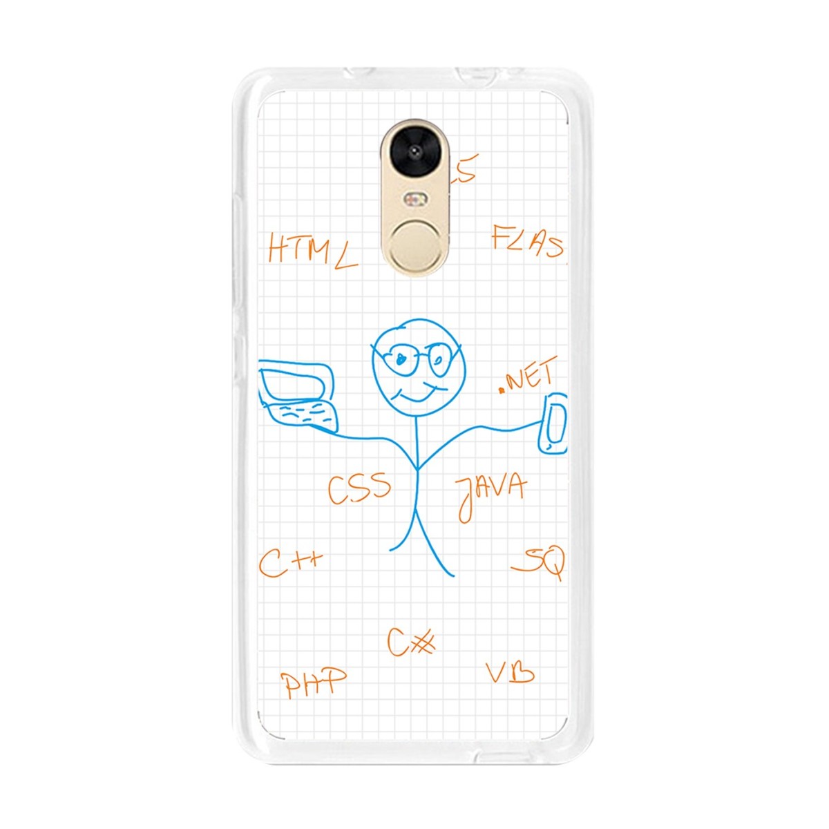 Funda Gel Tpu para Xiaomi Redmi Note 4  / Note 4 Pro Diseño Informatico Dibujos