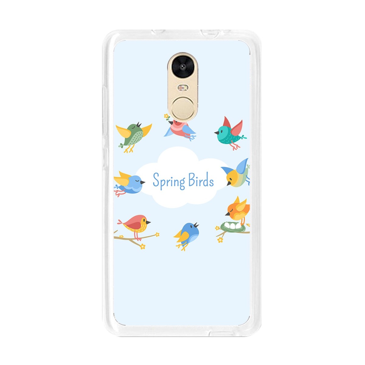 Funda Gel Tpu para Xiaomi Redmi Note 4  / Note 4 Pro Diseño Spring Birds Dibujos