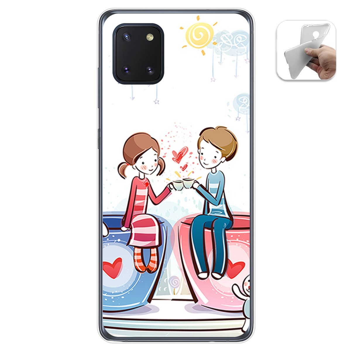 Funda Gel Tpu para Samsung Galaxy Note 10 Lite diseño Café Dibujos