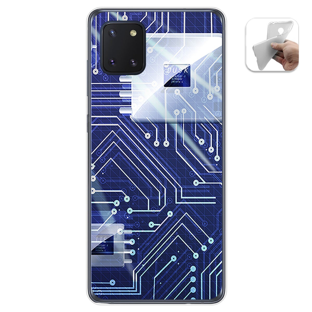 Funda Gel Tpu para Samsung Galaxy Note 10 Lite diseño Circuito Dibujos