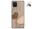 Funda Gel Tpu para Samsung Galaxy Note 10 Lite diseño Corazones Madera Dibujos