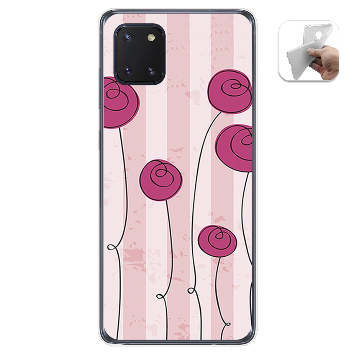 Funda Gel Tpu para Samsung Galaxy Note 10 Lite diseño Flores Vintage Dibujos